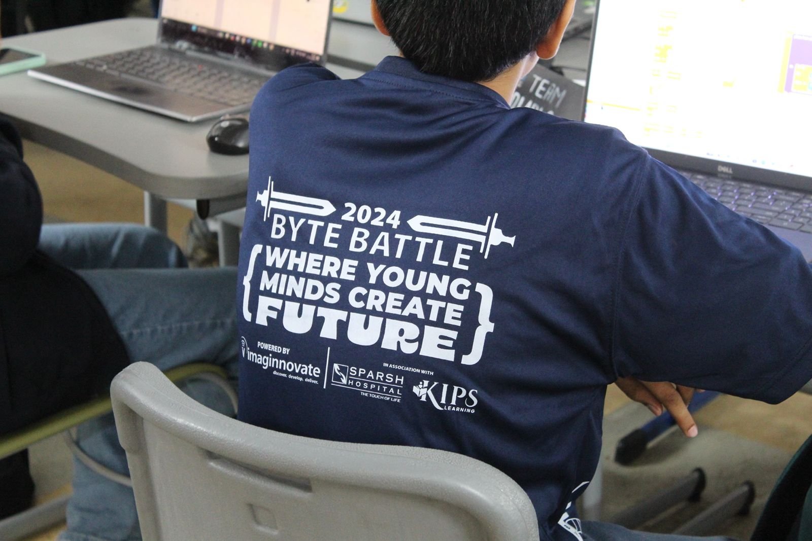 Students coding during Byte Battle